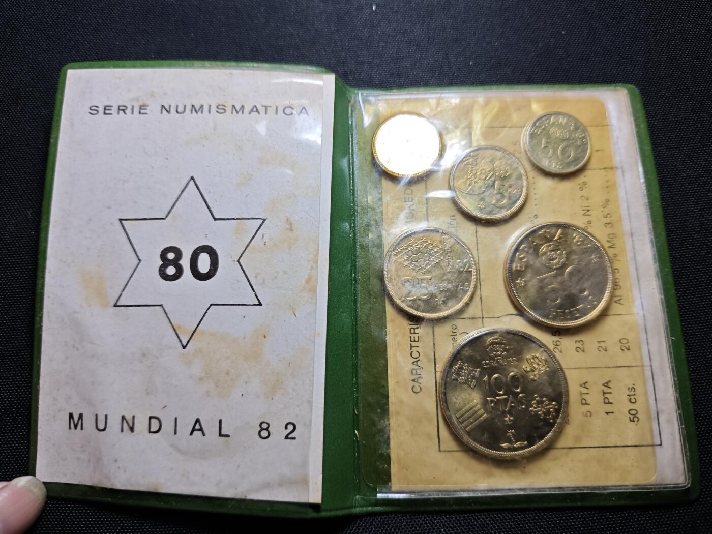 KK钱币收藏小铺 《套币 好品/批量散币专场》  2月预留时间 周末发货  1980西班牙大小面值清年一套 世界杯纪念