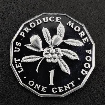 【淘币小摊】实时拍第八百三十三拍   散币场   满百包邮可预留二周 每周一统一发货   - 牙买加1976年西非荔枝果1分精制铝币