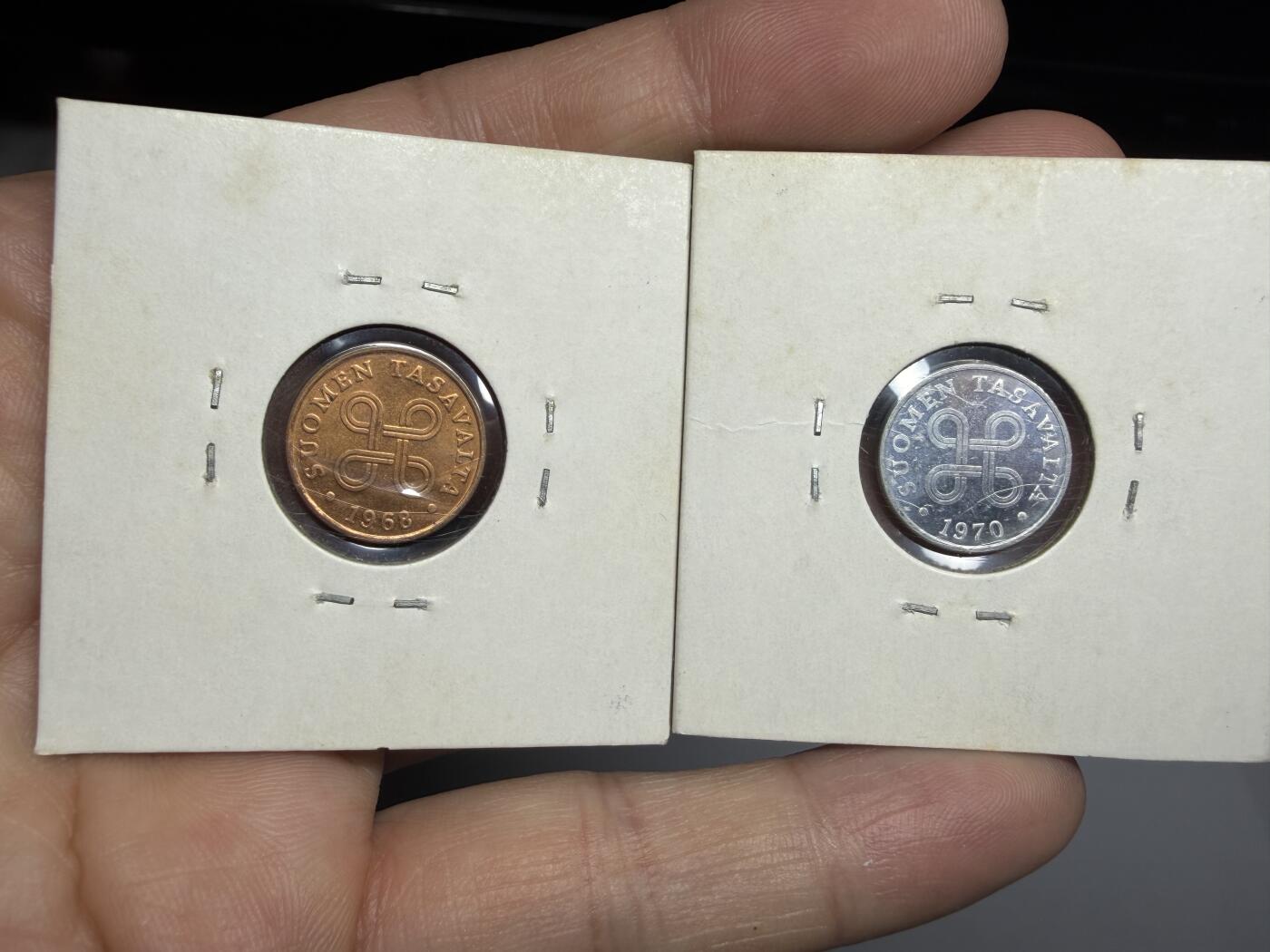 2025年集古藏今外币拍卖第十一期-第2场—（总第292拍），可以寄存60天，满160元包邮。 1968年、1969年芬兰一芬尼