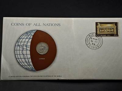 【淘币小摊】实时拍第八百三十三拍   散币场   满百包邮可预留二周 每周一统一发货   - 塞浦路斯1977年25米尔邮币封