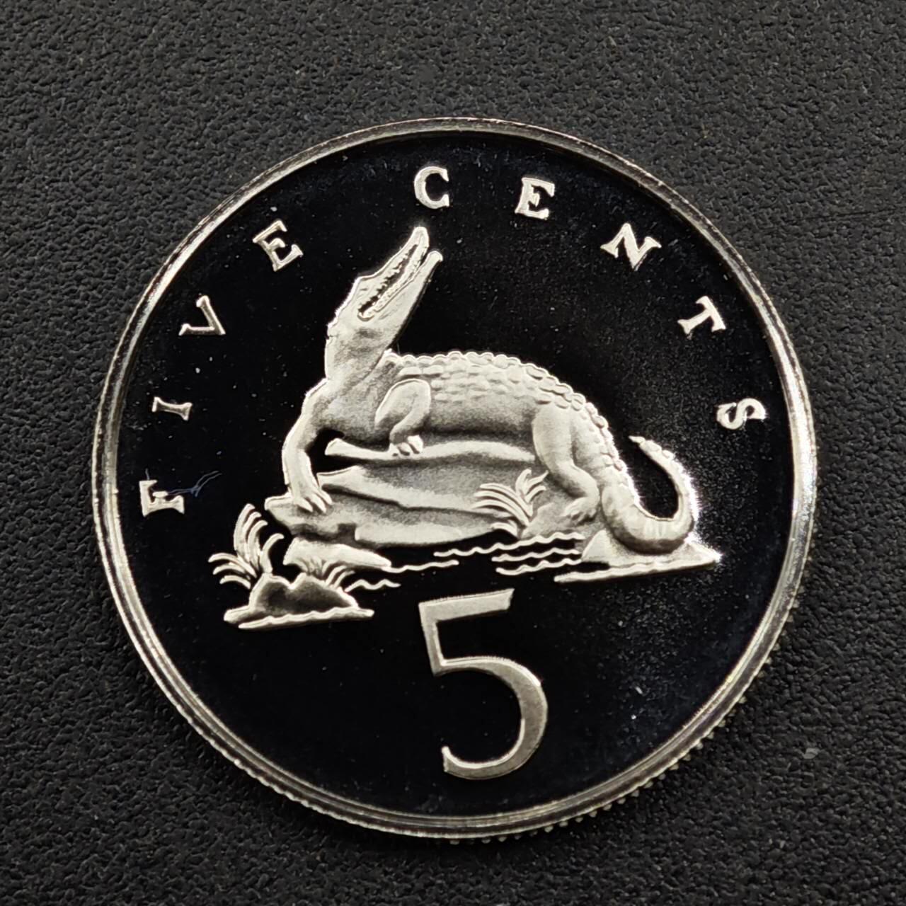 【淘币小摊】实时拍第八百三十三拍   散币场   满百包邮可预留二周 每周一统一发货   牙买加1976年美洲鳄5分精制镍币