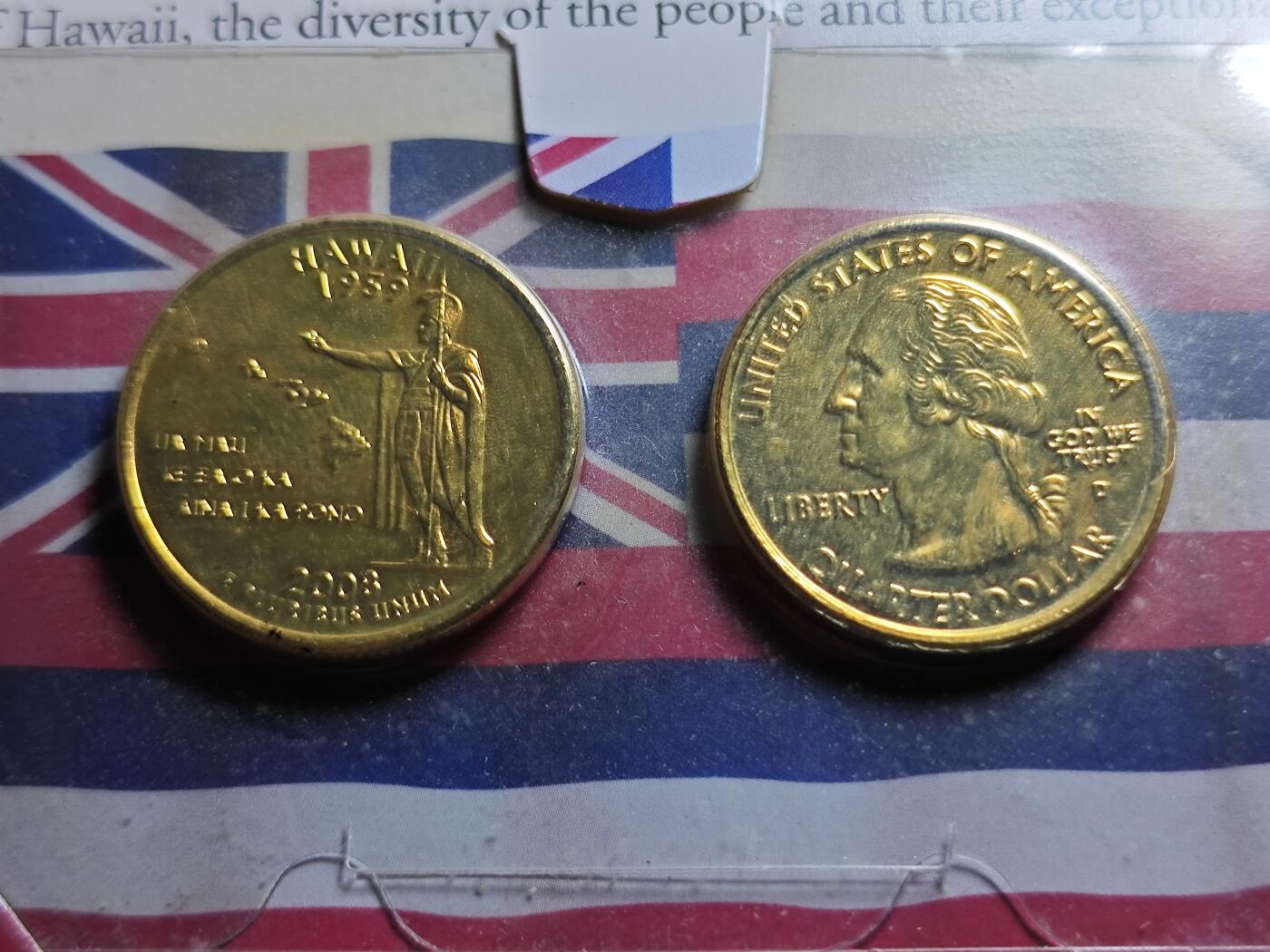 KK钱币收藏小铺 《套币 好品/批量散币专场》  2月预留时间 周末发货  美国25分纪念币 镀金