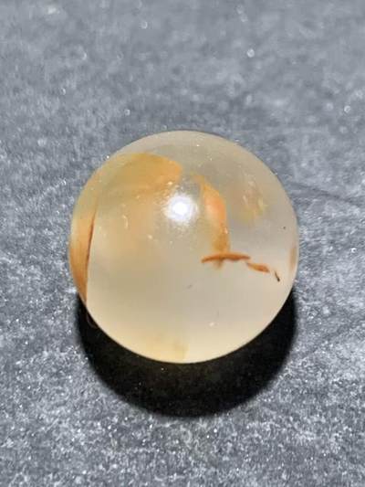 精美川料南红玛瑙荔枝冻飘红圆珠一颗！， - 精美川料南红玛瑙荔枝冻飘红圆珠一颗！，