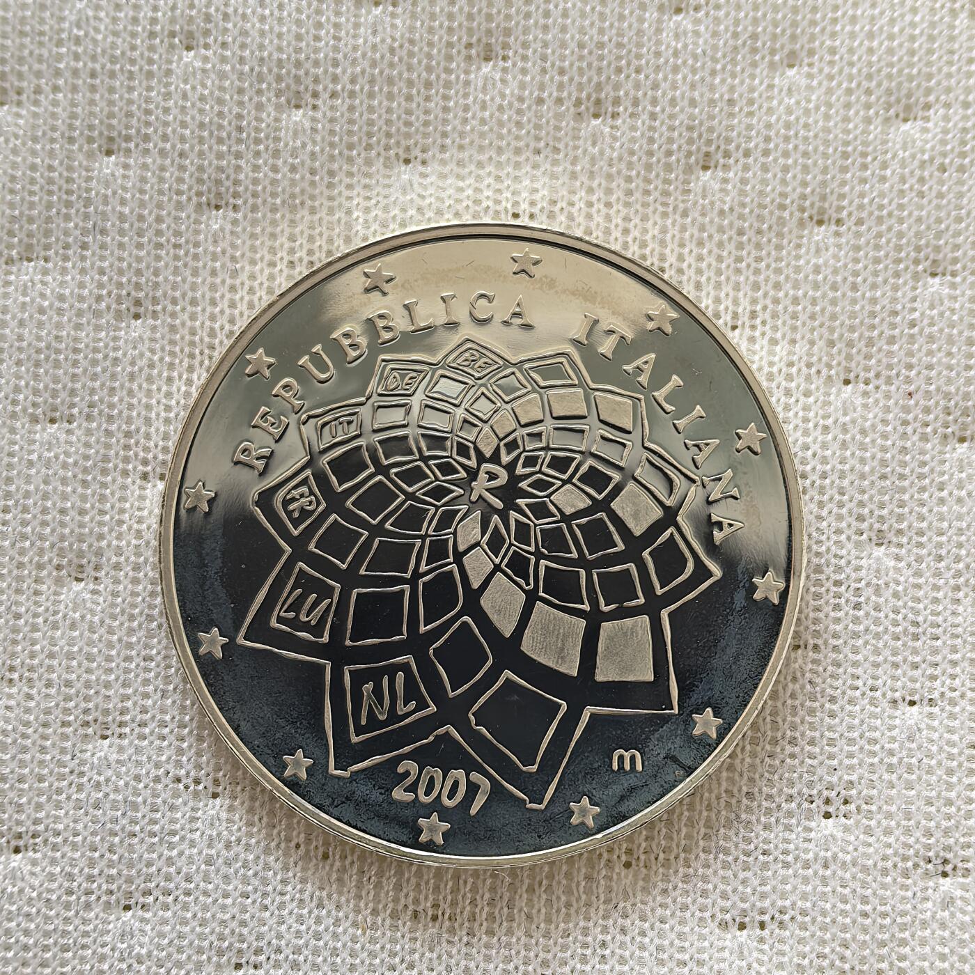 道一币馆币章第一百六十场 欧洲之星 意大利2007年罗马条约签订50周年10欧元精制银币 22g 925S 20000