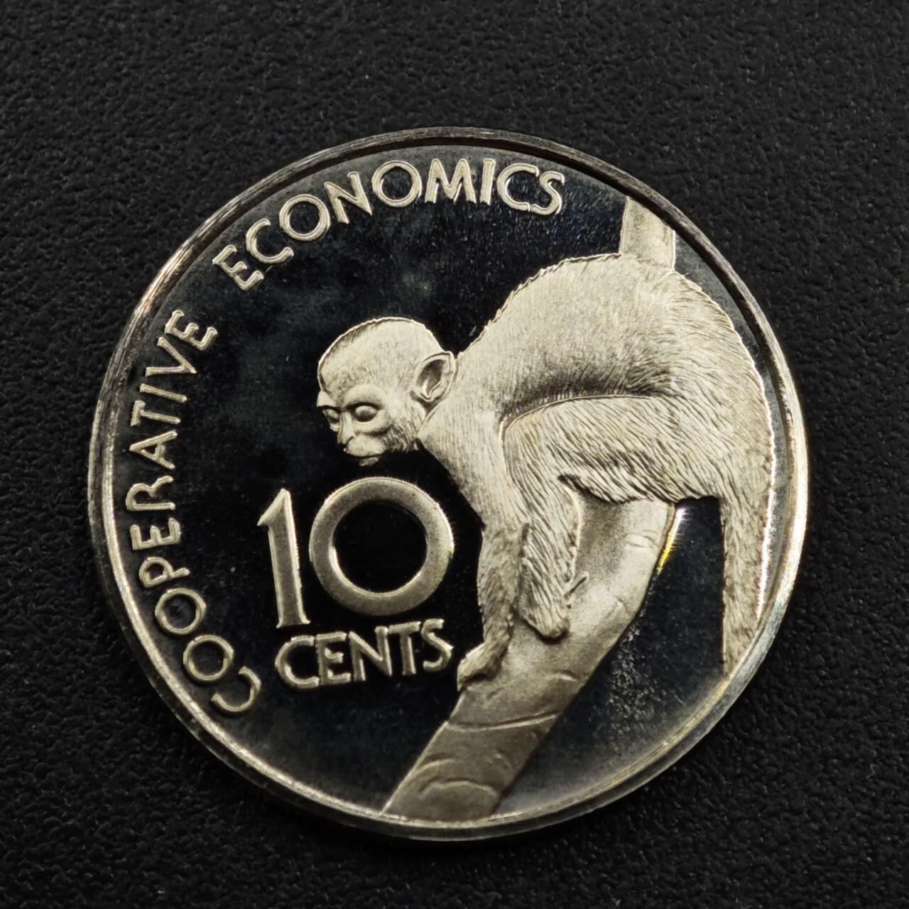 【淘币小摊】实时拍第八百三十三拍   散币场   满百包邮可预留二周 每周一统一发货   圭亚那1977年长尾狐猴10分精制镍币