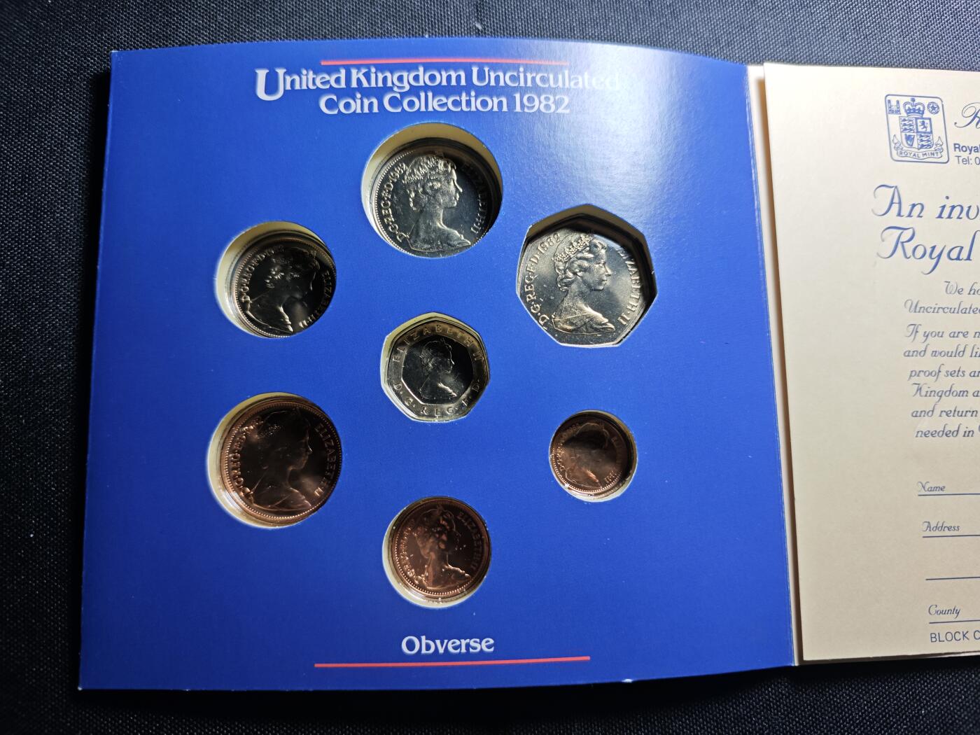 KK钱币收藏小铺 《套币 好品/批量散币专场》  2月预留时间 周末发货  1982英国大小面值清年一套