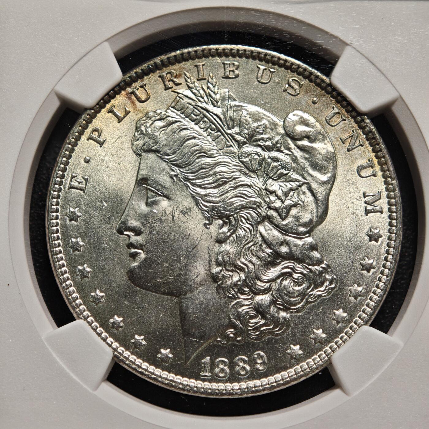 【德藏】世界币章拍卖第158期（拍品征集中~欢迎藏友联系） 1889年 美国摩根银币 NGC MS64 原光犀利 状态极佳
