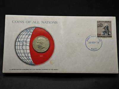 【淘币小摊】实时拍第八百三十三拍   散币场   满百包邮可预留二周 每周一统一发货   - 海地1975年50分fao纪念邮币封