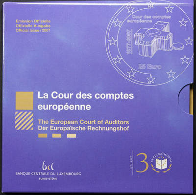修遠堂世界钱币第九十八期 - 2007年卢森堡-欧洲审计法院成立 30 周年25 欧元纪念精制银币 22.85g，925银