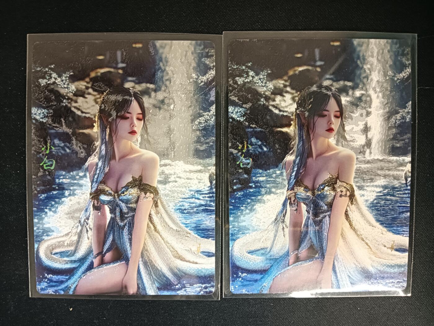 花开卡拍第53期（12月28号周日截拍，品控勿拍!!!拍品不寄存，运费5元，自制卡难免瑕疵，可能存在轻微撞角爆边等出厂瑕疵，品控介意勿拍！） 奇点 小白 粗闪 2张