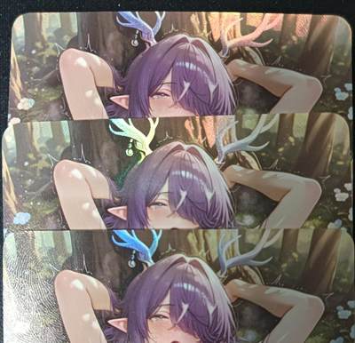 花开卡拍第53期（12月28号周日截拍，品控勿拍!!!拍品不寄存，运费5元，自制卡难免瑕疵，可能存在轻微撞角爆边等出厂瑕疵，品控介意勿拍！） - 大雷风华.龙妹.三宫 艺术卡 彩闪3张