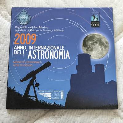 道一币馆币章第一百六十场 - 圣马力诺2009年天文学国际年官方纪念套币含天文学国际年5欧元纪念银币