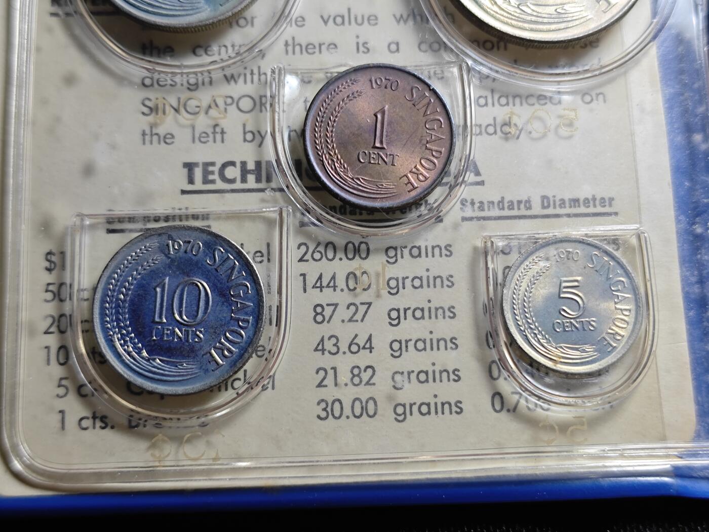 KK钱币收藏小铺 《套币 好品/批量散币专场》  2月预留时间 周末发货  1970新加坡大小面值清年一套