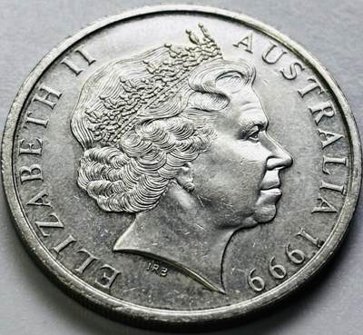 文馨钱币收藏第 286 场，圣诞节专场【 长期接收代拍品低至 0 佣金】 - 原光好品1999 年澳大利亚鸭嘴兽 20 分