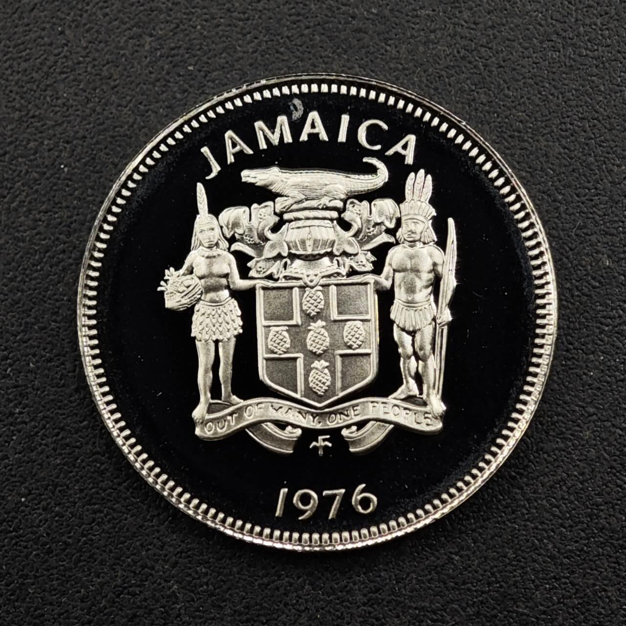 【淘币小摊】实时拍第八百三十三拍   散币场   满百包邮可预留二周 每周一统一发货   牙买加1976年美洲鳄5分精制镍币