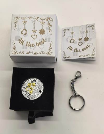 博洋堂世界钱币拍卖第153期（全场包邮） - 纽埃2017年1元彩色精制银币 最好祝愿钥匙扣 8.97克925银 发行量：4千 盒证全