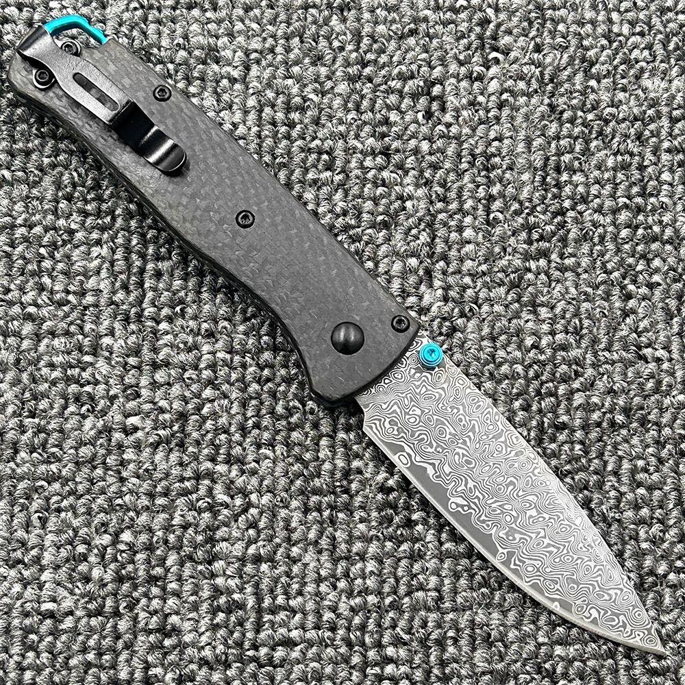 蝴蝶BM535-3碳纤维轴承大马士革刃折刀