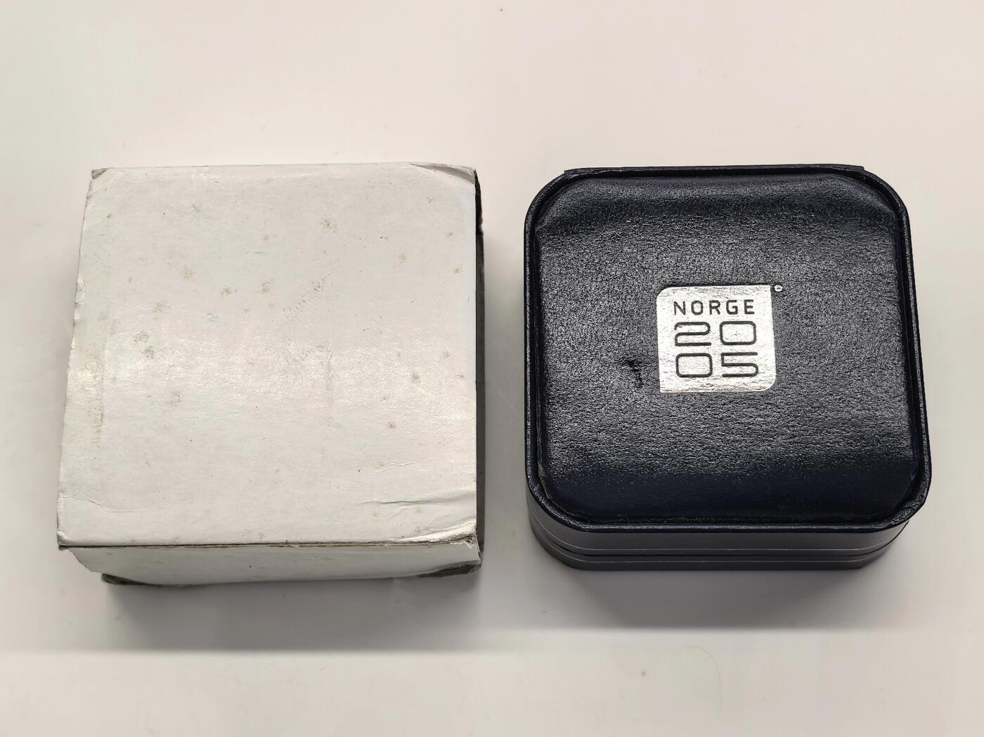 博洋堂世界钱币拍卖第153期（全场包邮） 挪威2005年100克朗精制银币 挪威瑞典联盟的解体-石油 33.6克925银 发行量：6万5千 盒证全