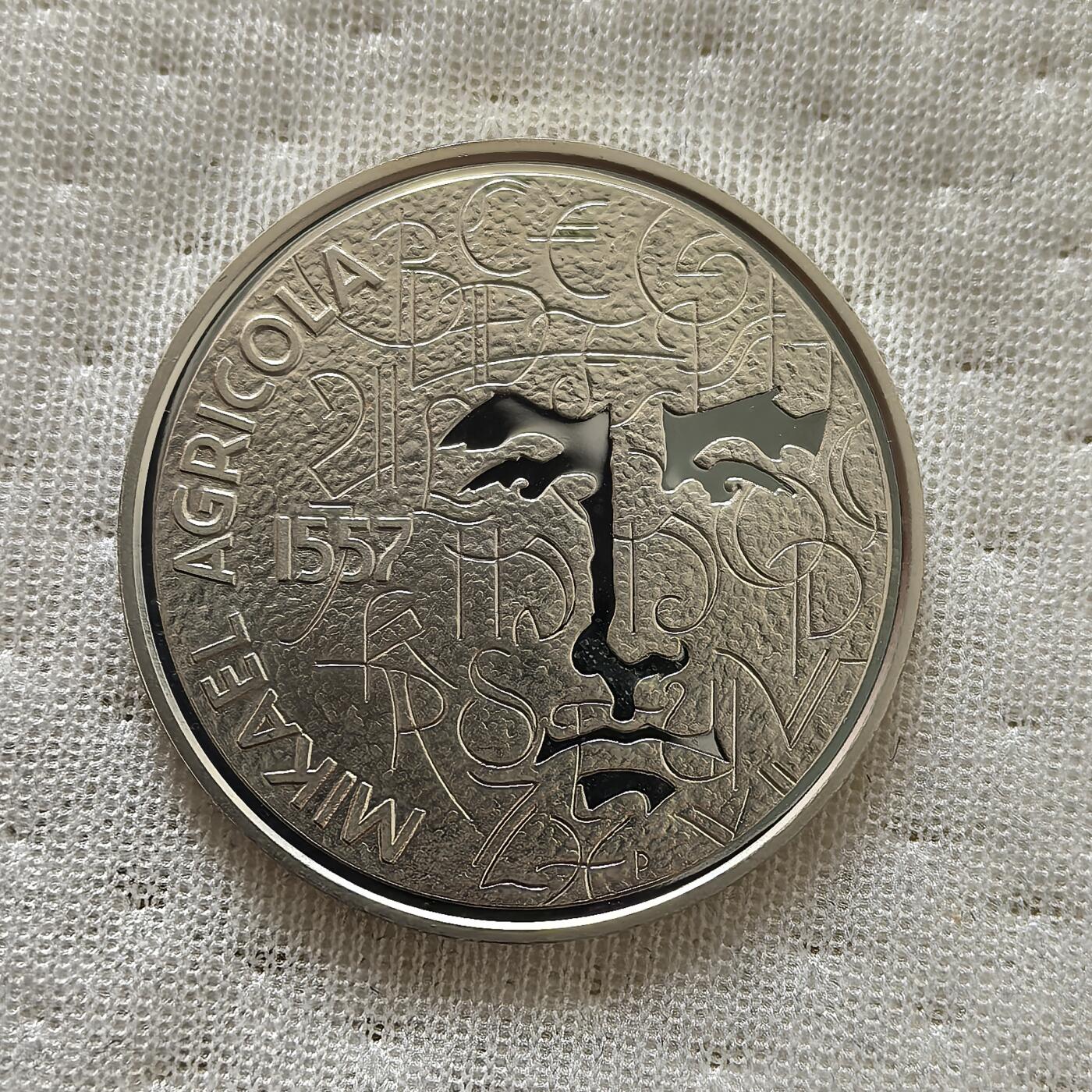 道一币馆币章第一百六十场 芬兰2007年宗教改革家米卡埃尔·阿格里科拉逝世450周年10欧元精制银币 25.5g 925S 30000