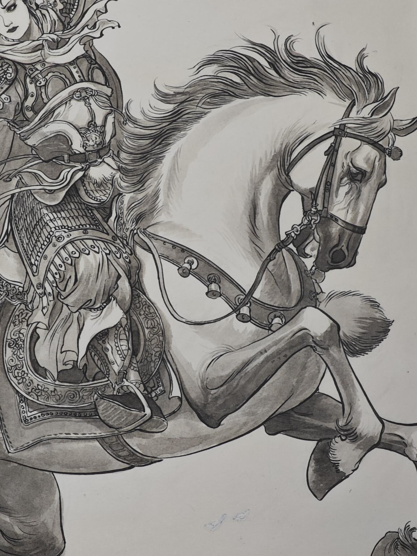 白泽拍卖卡牌手绘专场第30期（白金之夜 跨年大拍） 2024 独行正明手绘画 一丈青扈三娘 已装裱 尺寸：内28.5cm*40.7cm 外30cm*42.2cm