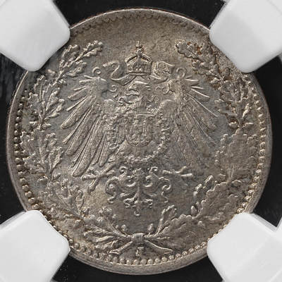 修遠堂世界钱币第九十八期 - NGC MS64 1918年德国1/2马克银币 J厂铭
