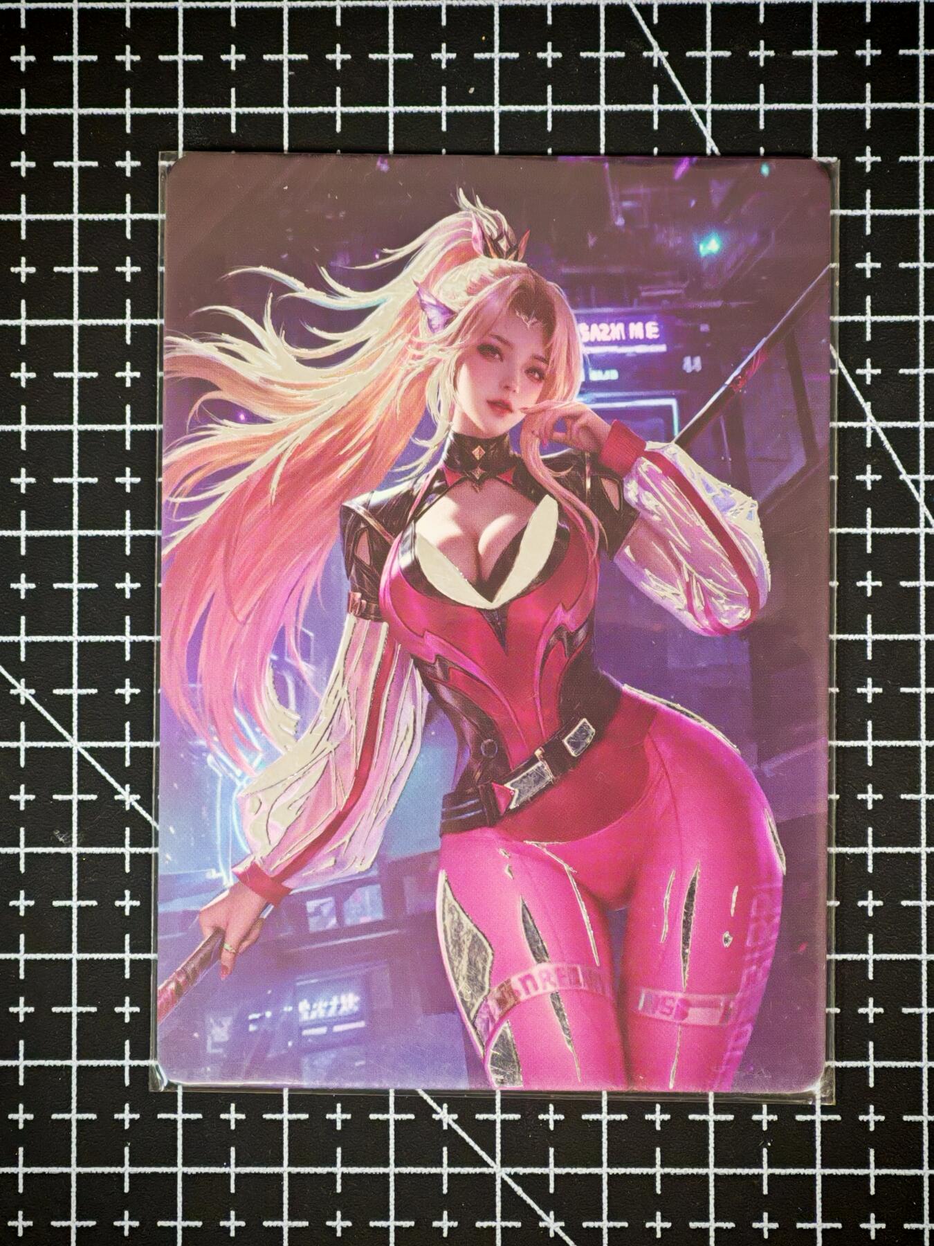 琦卡当当铺～第26期★★各种小漏~支持寄存★★~【9点40结束】扫码加群抽[包邮券]~ 古早卡-赛博模特女-烫银工艺-1张