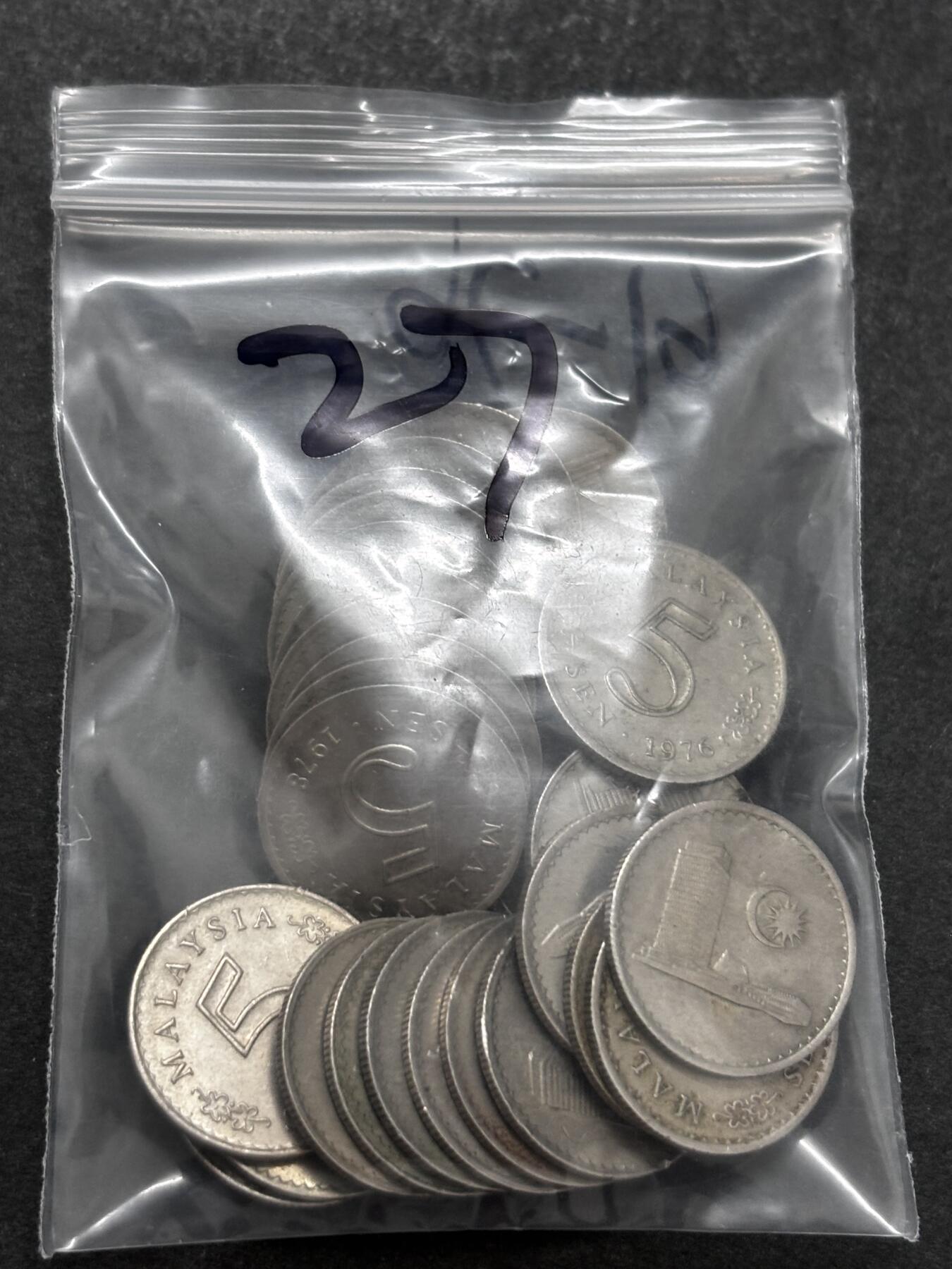 文馨钱币收藏第 286 场，圣诞节专场【 长期接收代拍品低至 0 佣金】 好品马来西亚 5 仙大厦版，各年份 27 枚