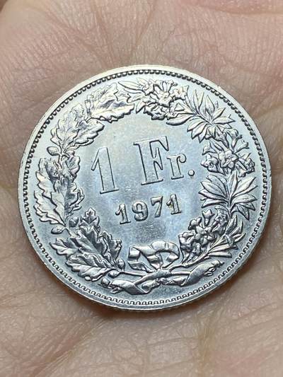 2025年第一百三十八场(总第一百六十四场）外国好品散币场(免佣金) - 好品–瑞士🇨🇭1971年1法郎(第三版，无标版)