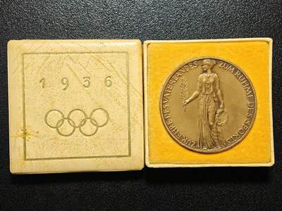 【德藏】世界币章拍卖第158期（拍品征集中~欢迎藏友联系） - 1936年 德国柏林奥运会纪念铜章 原盒 直径约：36.7mm；重约：21.5g（原图请联系客服）