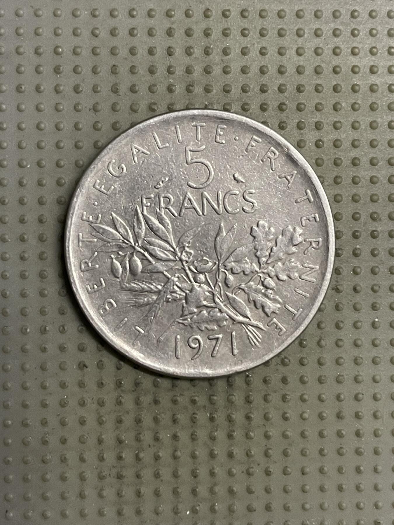 2025年第143场各国散币拍卖（总第143场） 法国1971年5法郎