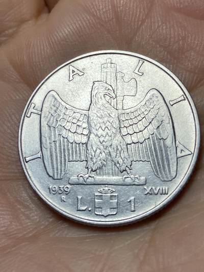 2025年第一百三十九场(总第一百六十五场）外国好品散币场(免佣金) - 意大利王国1939年1里拉(维托里奥·埃马努埃莱三世第四套，有磁版)