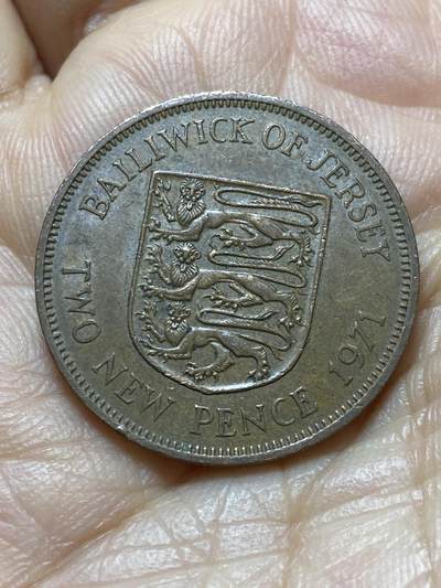 2025年第一百三十八场(总第一百六十四场）外国好品散币场(免佣金) - 英属泽西岛🇯🇪1971年2新便士(伊丽莎白二世中年花冠，十进制第一版首发年)