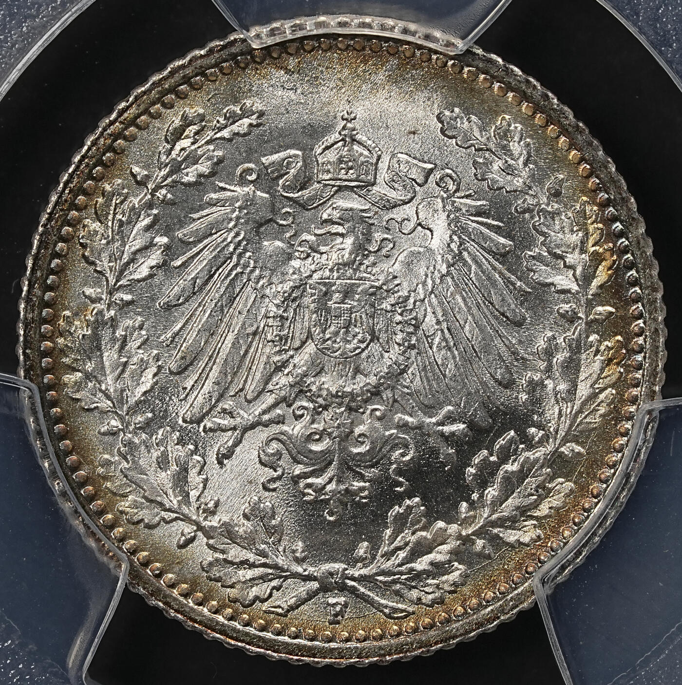 修遠堂世界钱币第九十八期 PCGS MS68 1915年德国1/2马克银币 68分老币天花板级别分数 更有环彩加持 收藏级佳品