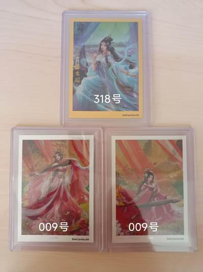 龙虎卡牌-六九场（无佣金，周六结拍，欢迎送拍） - 【编号】贵金属卡3张 卡玩帕克神州群英志 0.5g纯金卡(编号318）+1g纯银卡两张(编号009)