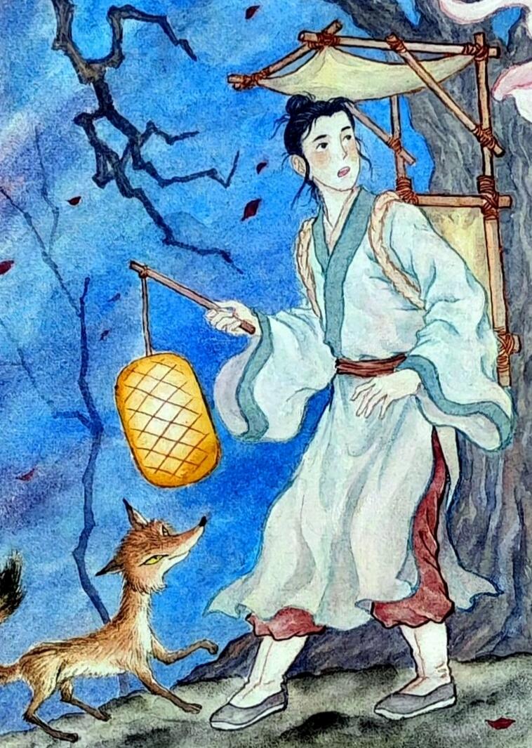 白泽拍卖卡牌手绘专场第30期（白金之夜 跨年大拍） 2025 刘伟手绘画 聂小倩 已装框 尺寸：内26.7cm*36.3cm 外：36cm*46cm  刘伟钤印