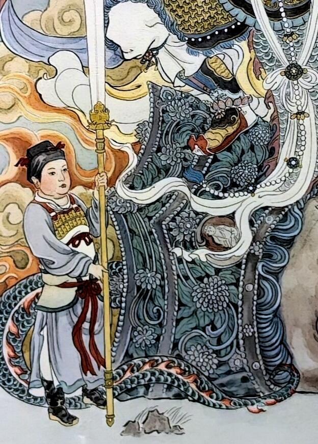 白泽拍卖卡牌手绘专场第30期（白金之夜 跨年大拍） 2025 非严手绘画 二郎神杨戬 已装裱 尺寸：内33.5cm*53.5cm 外53.5cm*73cm 非严亲签