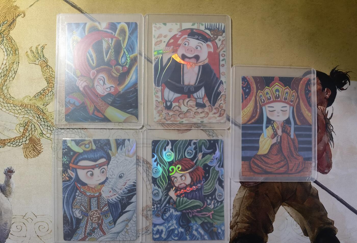 奇趣收藏卡牌拍卖第26场 山河潮玩协会   天空  绘 西游记师徒五人 彩闪 1组5张 全新覆膜卡夹卡膜保护