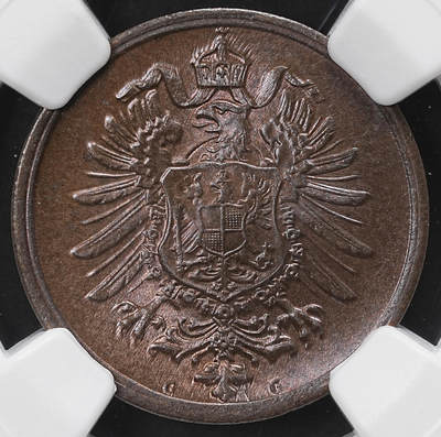 修遠堂世界钱币第九十八期 - NGC MS62BN 1875年德国2芬尼铜币 G厂铭