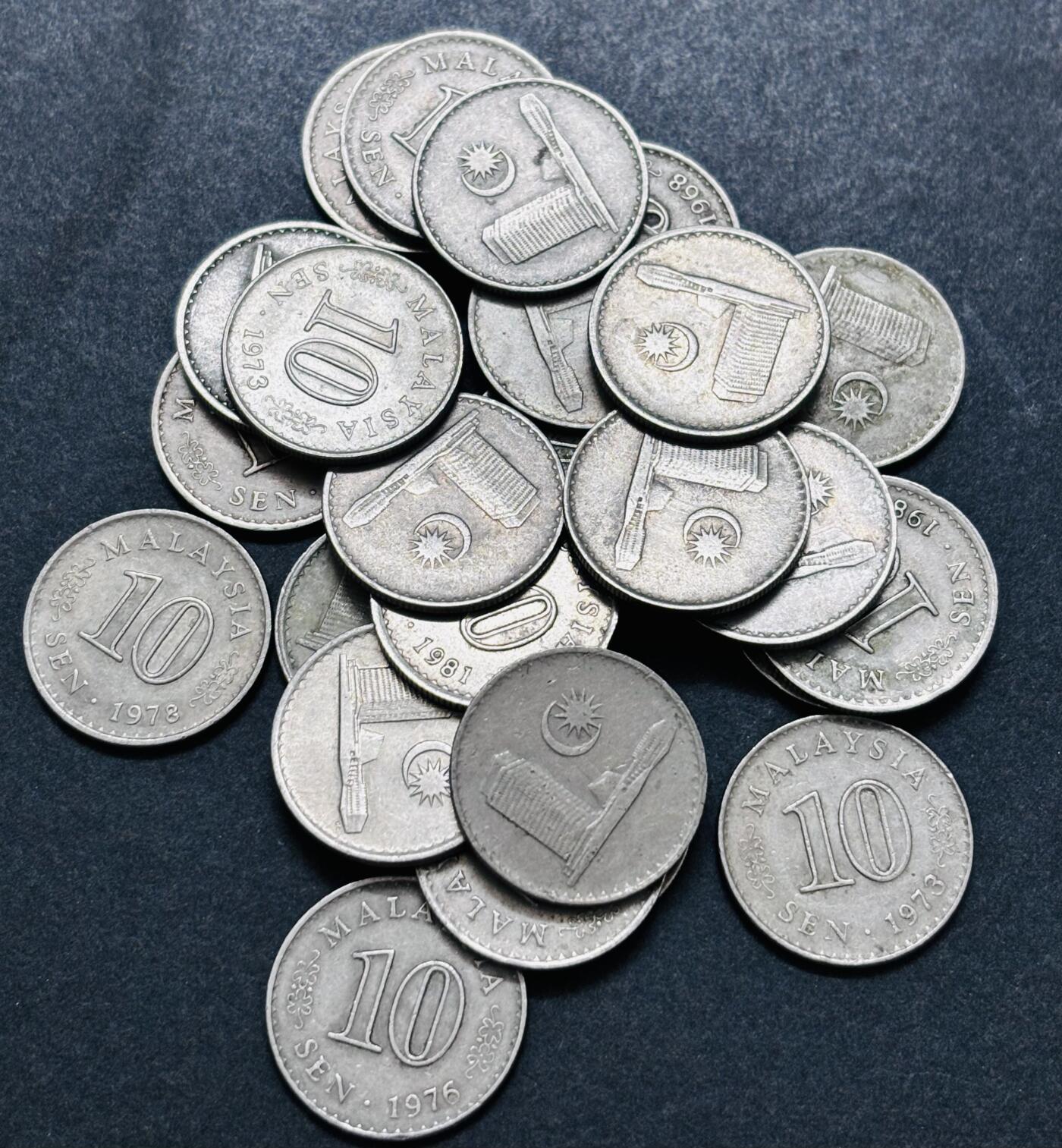 文馨钱币收藏第 286 场，圣诞节专场【 长期接收代拍品低至 0 佣金】 马来西亚各年份 10 仙大厦版 25 枚