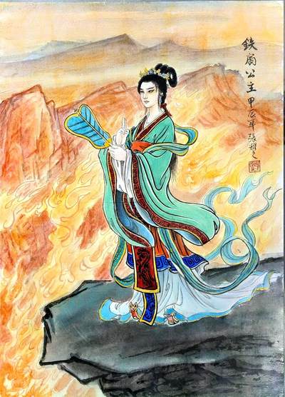 白泽拍卖卡牌手绘专场第30期（白金之夜 跨年大拍） - 2024 张耀之手绘画 铁扇公主 尺寸：29.5cm*41.6cm  亚克力画架封装