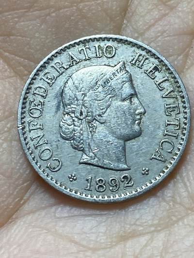 2025年第一百三十八场(总第一百六十四场）外国好品散币场(免佣金) - 稀少早期年份–瑞士🇨🇭1892年5拉彭(第二版，B标伯尔尼造)