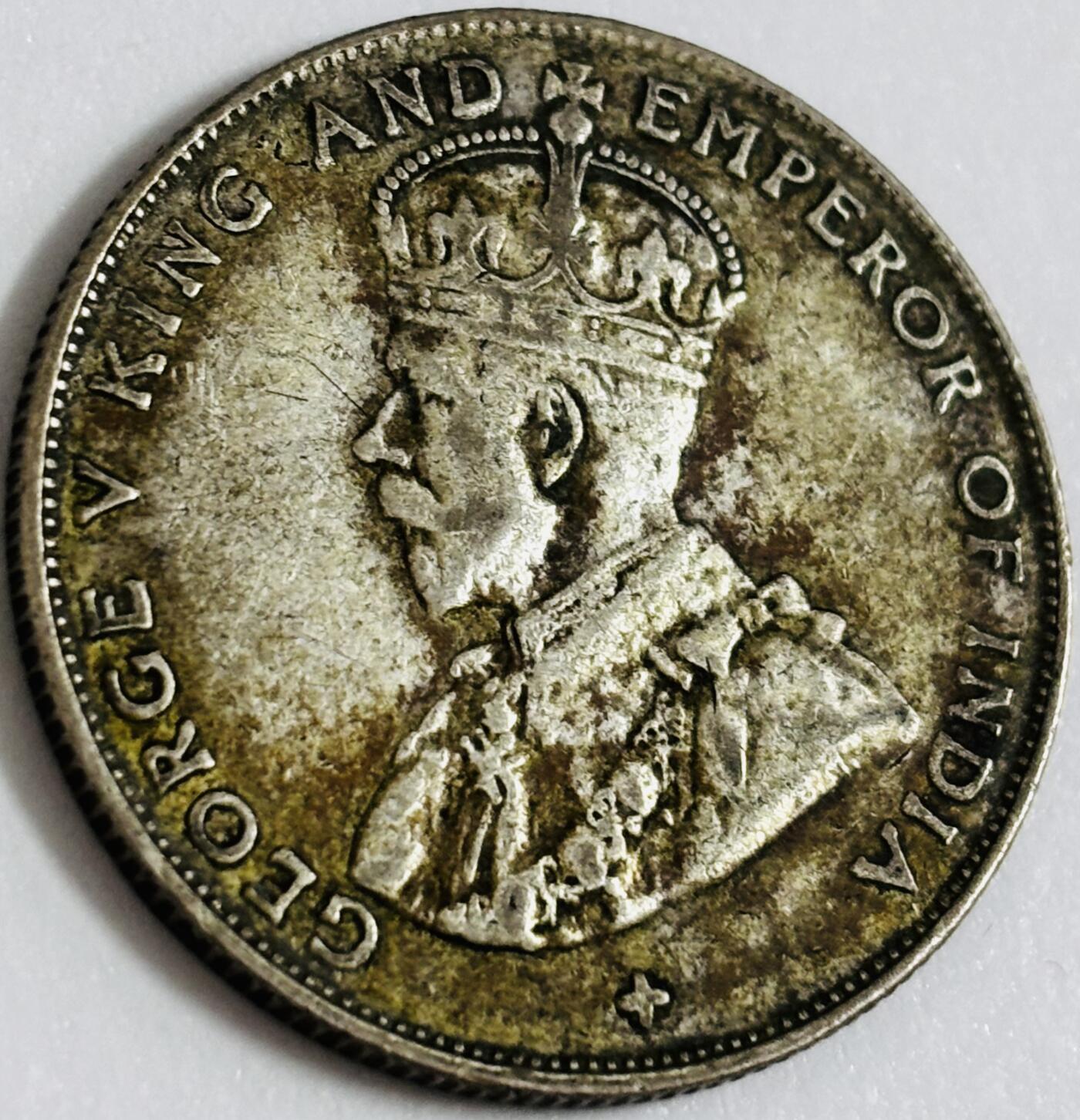 文馨钱币收藏第 286 场，圣诞节专场【 长期接收代拍品低至 0 佣金】 稀少 1920 年英属海峡殖民地乔治五世 50 分银币，首发年，只发行两年时间 500 银