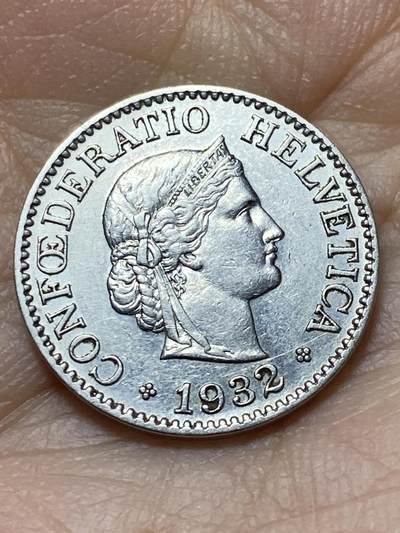 2025年第一百三十八场(总第一百六十四场）外国好品散币场(免佣金) - 少见版本–瑞士🇨🇭1932年10拉彭(第四版首发年，纯镍材质版，B标伯尔尼造)