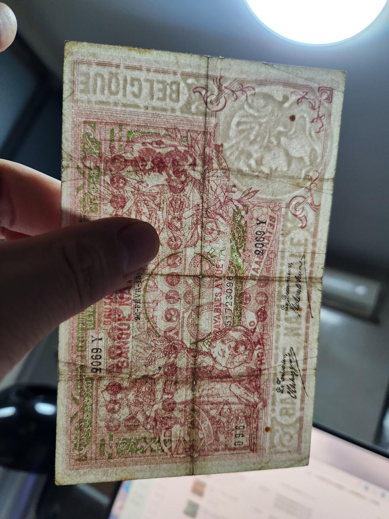 12月21号晚上8点 外国纸币自动截拍第75场 1913-1919年比利时20-50法郎一对