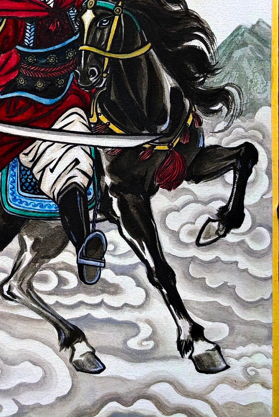 白泽拍卖卡牌手绘专场第30期（白金之夜 跨年大拍） 2024 那澜手绘画 一丈青扈三娘 尺寸：20cm*30cm  那澜亲签