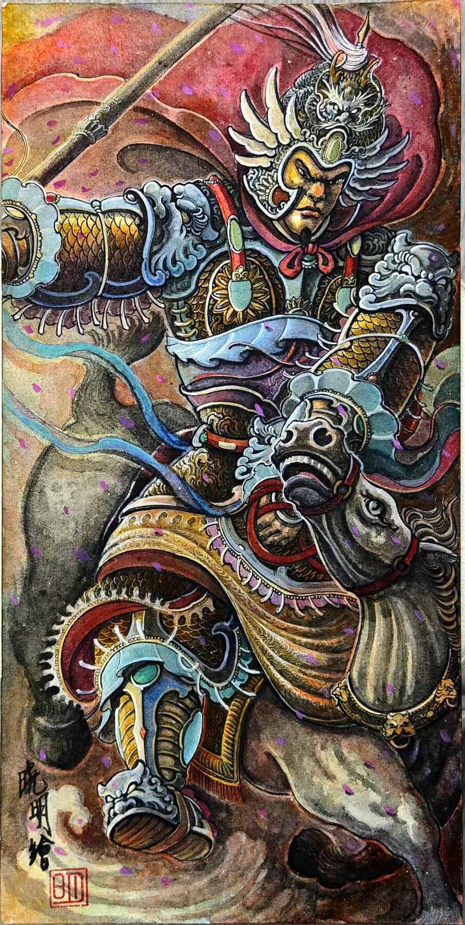 白泽拍卖卡牌手绘专场第30期（白金之夜 跨年大拍） 2025 刘晓明手绘画 将  刘晓明亲签