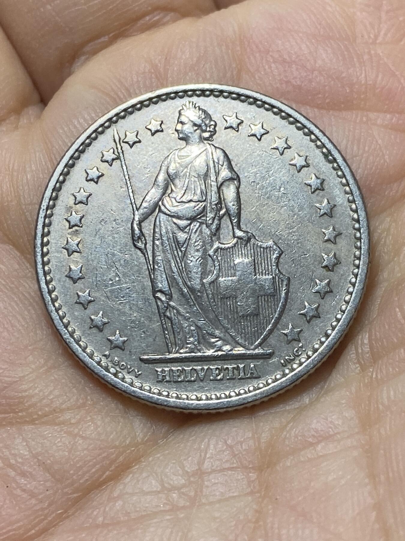 2025年第一百三十八场(总第一百六十四场）外国好品散币场(免佣金) 瑞士🇨🇭1968年2法郎(第三版首发年，无标版)