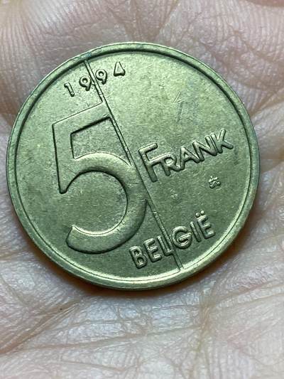 2025年第一百三十八场(总第一百六十四场）外国好品散币场(免佣金) - 比利时🇧🇪1994年5法郎(阿尔贝二世时期，荷语版)