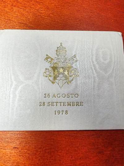 长老汇蛇年精选第八十五场拍卖 - 1978梵蒂冈约翰保罗一世1000里拉银币卡装，14.6克835银