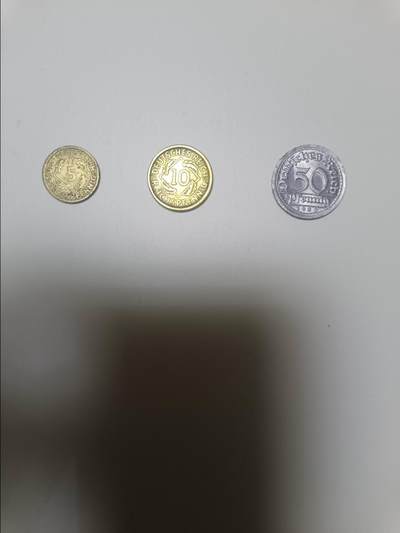 【20251225】非全新纸币和硬币第317场 - 德国早期3枚硬币不同版本